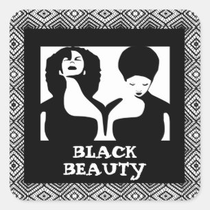 Afrozentrische Kunst Abstrakt Black Women Quadratischer Aufkleber