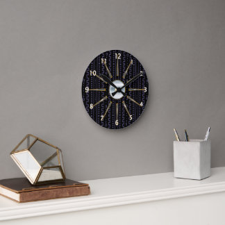 Afrozentrische Mudclow-Wandklemme Runde Wanduhr