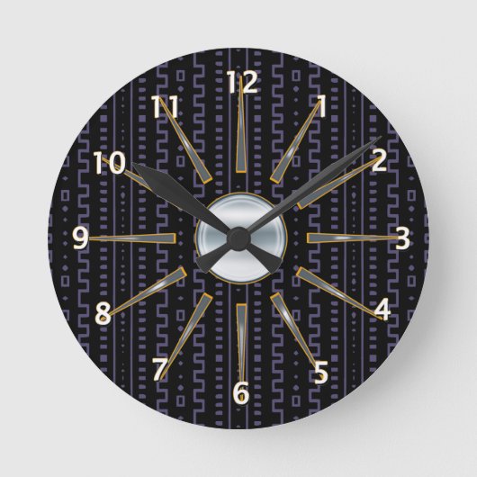 Afrozentrische Mudclow-Wandklemme Runde Wanduhr (Vorderseite)