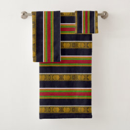 Afrozentrische Musterschrift Badhandtuch Set