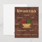 Afrozentrische panafrikanische Kwanzaa-Party Feiertagskarte (Vorne/Hinten)