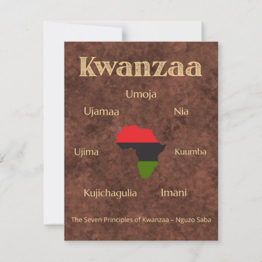 Afrozentrische panafrikanische Kwanzaa-Party Feiertagskarte (Vorderseite)