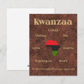 Afrozentrische panafrikanische Kwanzaa-Party Feiertagskarte (Vorne/Hinten)