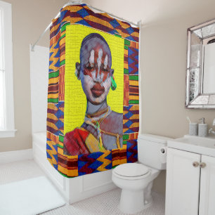 Afrozentrische Pop Kunst Duschvorhang