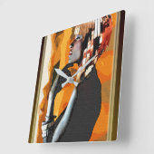 Afrozentrische Pop Kunst Quadratische Wanduhr (Winkel)