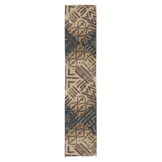 Afrozentrische Rustikale Patina Kurzer Tischläufer (Vorderseite)