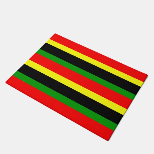 Afrozentrische Streifen Fußmatte (Schrägansicht)
