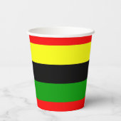 Afrozentrische Streifen Pappbecher (Rückseite)