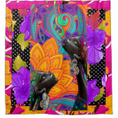 Afrozentrische Volkskunst Duschvorhang (Vorderseite)