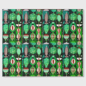 Afrozentrische Weihnachten Nahtlos - 10 cm x 1,80  Geschenkpapier (Flach)