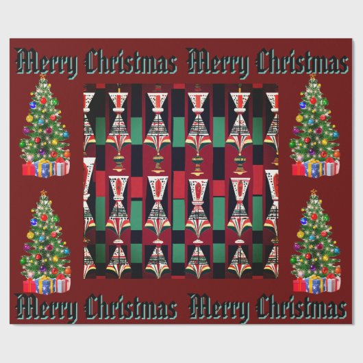 Afrozentrische Weihnachten Nahtlose 30 cm x 1,80 m Geschenkpapier (Flach)