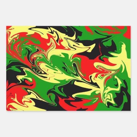 Afrozentrische Wirbel Geschenkpapier Set (Vorderseite)