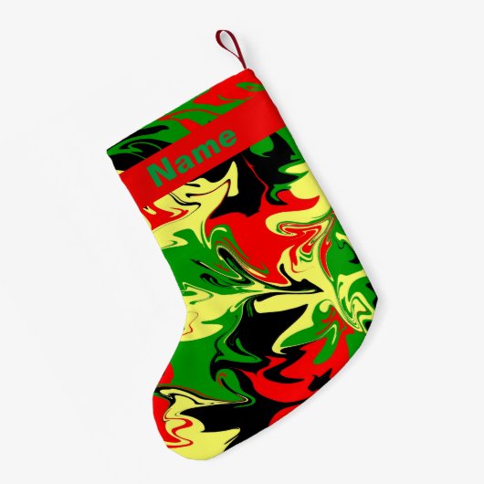 Afrozentrische Wirbel Kleiner Weihnachtsstrumpf (Rückseite (Hängend))