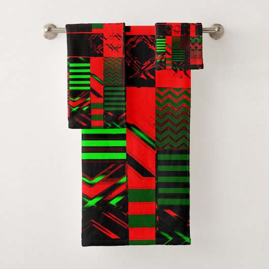 Afrozentrischer geometrischer Druck  Badhandtuch Set