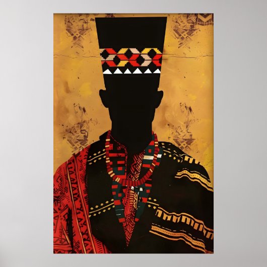 Afrozentrischer Kunstdruck Faceless Man Silhouette Poster (Vorne)