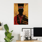Afrozentrischer Kunstdruck Faceless Man Silhouette Poster (Heimbüro)