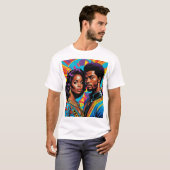 Afrozentrischer Power Farbenfrohe Kunst, Dichtung T-Shirt (Vorne ganz)