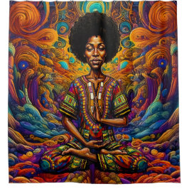 Afrozentrisches Buddhacore 003 Duschvorhang