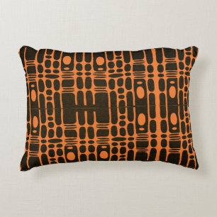 Afrozentrisches Chrome-Orange-Bold-Kulturelles-Hau Dekokissen
