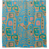 Afrozentrisches geometrisches Design • Duschvorhan Duschvorhang (Vorderseite)
