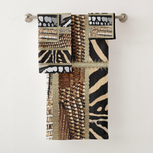 Afrozentrisches geometrisches Muster • Nubische Ma Badhandtuch Set