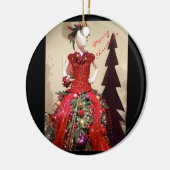 Afrozentrisches Kleid Form Mannequin Weihnachtsbau Keramik Ornament (Links)