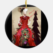 Afrozentrisches Kleid Form Mannequin Weihnachtsbau Keramik Ornament (Hinten)