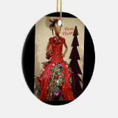 Afrozentrisches Kleid Form Mannequin Weihnachtsbau Keramik Ornament (Rechts)