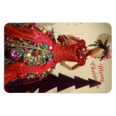 Afrozentrisches Kleid Form Mannequin Weihnachtsbau Magnet (Horizontal)