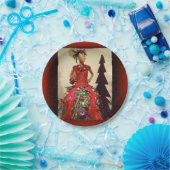 Afrozentrisches Kleid Form Mannequin Weihnachtsbau Pappteller (Party)