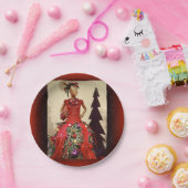 Afrozentrisches Kleid Form Mannequin Weihnachtsbau Pappteller (Party)