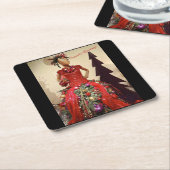 Afrozentrisches Kleid Form Mannequin Weihnachtsbau Rechteckiger Pappuntersetzer (angewinkelt)