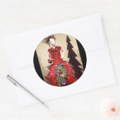 Afrozentrisches Kleid Form Mannequin Weihnachtsbau Runder Aufkleber (Umschlag)