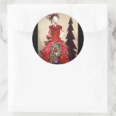 Afrozentrisches Kleid Form Mannequin Weihnachtsbau Runder Aufkleber (Tasche)