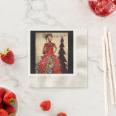 Afrozentrisches Kleid Form Mannequin Weihnachtsbau Serviette (Beispiel)