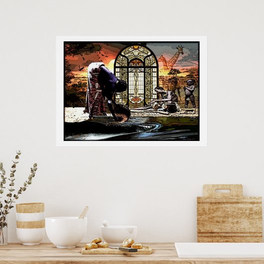 Afrozentrisches Kunstposter Poster (Küche)