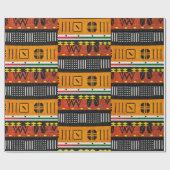 Afrozentrisches Stammmotif Geschenkpapier (Flach)