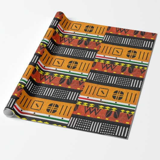 Afrozentrisches Stammmotif Geschenkpapier (Ungerollt)