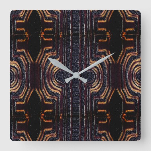 Afrozentrisches Stammmotif Quadratische Wanduhr (Vorderseite)
