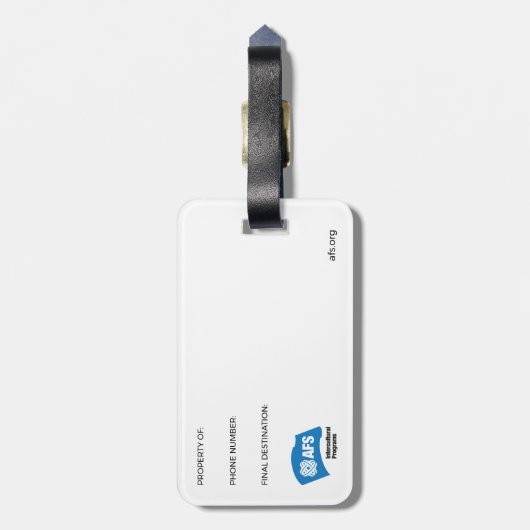 AFS-Gepäckmarke Gepäckanhänger (Rückseite vertikal)