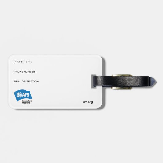 AFS-Gepäckmarke Gepäckanhänger (Rückseite horizontal)