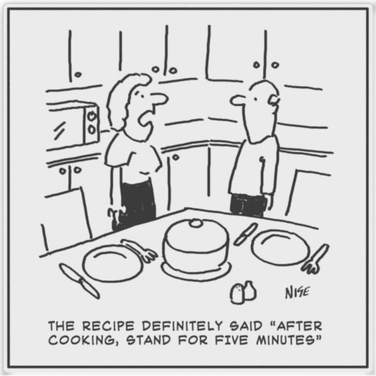 After Cooking Stand for 5 Minutes - Funny Recipe Aufkleber (Vorderseite)