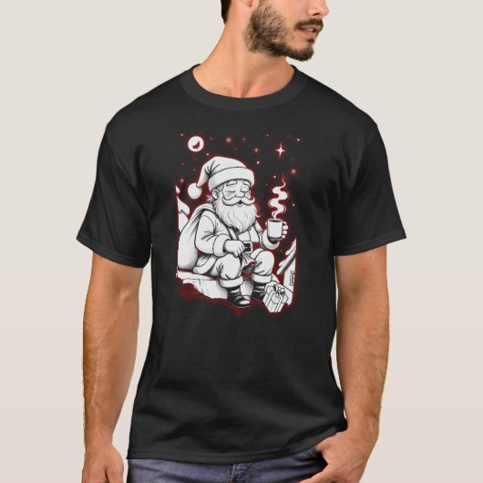After the Deliveries – Tired Santa Line Ar T-Shirt (Vorderseite)
