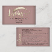 Aftercare-Anweisungen Brows Microblading Gold-Bus Visitenkarte (Vorne/Hinten)