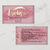 Aftercare Brows Logo Microblading Rose Studio Busi Visitenkarte (Vorne/Hinten)