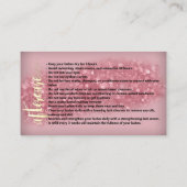 Aftercare Brows Logo Microblading Rose Studio Busi Visitenkarte (Rückseite)