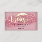 Aftercare Brows Logo Microblading Rose Studio Busi Visitenkarte (Vorderseite)