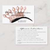 Aftercare Brows Rose Crown Microblading Visitenkarte (Vorne/Hinten)