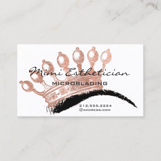 Aftercare Brows Rose Crown Microblading Visitenkarte (Vorderseite)