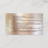 Aftercare Brows Rose Gold Logo Microblading Busine Visitenkarte (Rückseite)